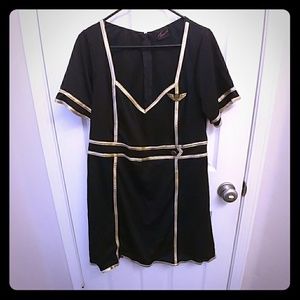 Black Flight Attendant Costume Plus Sized